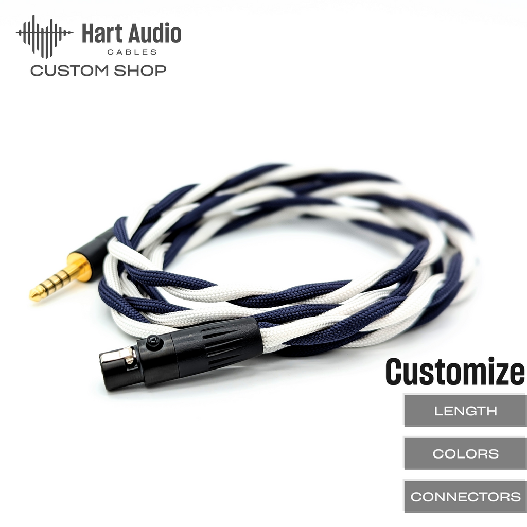 CST-TWBRA-HC-8: Custom Twisted Braid [F] 4-pin mini-XLR cable for HD 490 and Drop DT 177X Go