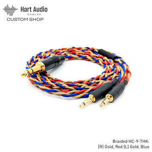 95BRA-HC-9-THK: Braided Dual 3.5mm Headphone Cable For Focal Headphones + More