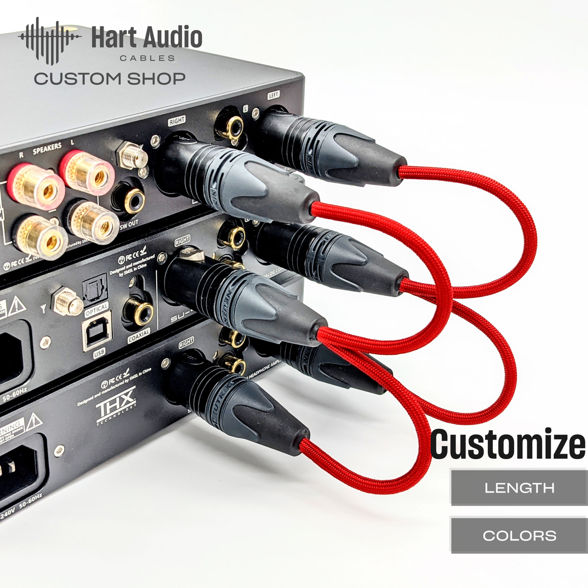 CSTTC1DD Custom 3pin XLR Double Set Hart Audio Cables