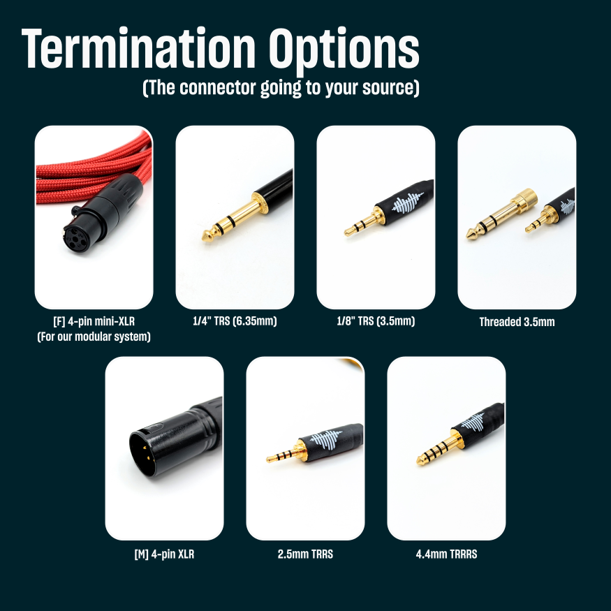 CST-HC-2: Custom 3.5mm TRRS cable for T60RP, MM-100, HE-R9, DEVA headphones + more