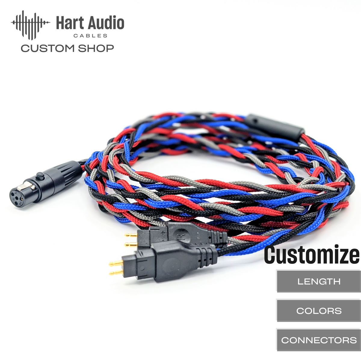 hawaii61プレステージ BRA-HC-5: Braided Dual Sennheiser 2-pin Cable for HD600, HD6XX