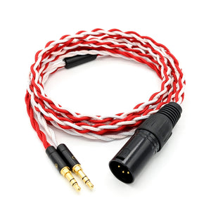 95BRA-HC-9: Custom Braided Dual 3.5mm TRS Balanced Headphone Cable