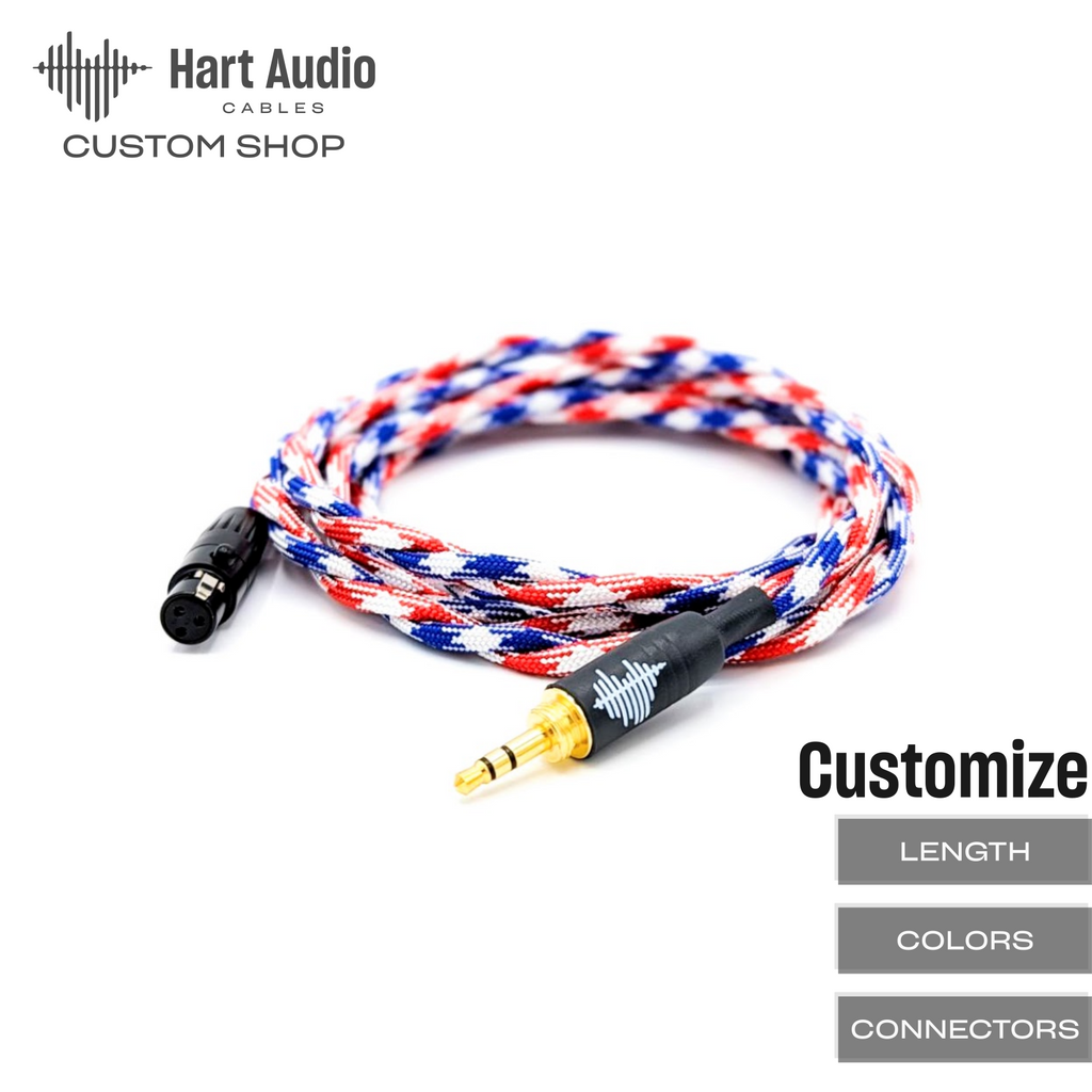 CST-TWBRA-HC-4: Custom 3-pin mini-XLR cable for AKG, Beyerdynamic headphones