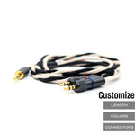 TWBRA-HC-9-TRC: Custom twisted braid dual collared 3.5mm TRS Balanced Headphone Cable for Sony MDR-Z7M2, MDR-Z1R + more