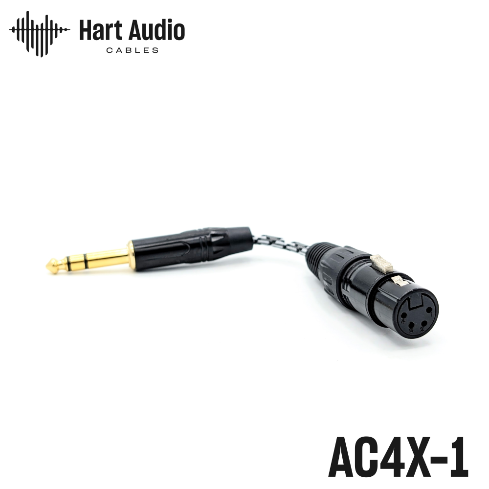 AC4X-1 : 4-pin XLR to 1/4" (6.35mm) adapter