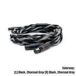 BRA-HC-18-K: Braided Dual 3-pin mini-XLR headphone cable for Koss A/550