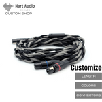 BRA-HC-18-K: Braided Dual 3-pin mini-XLR headphone cable for Koss A/550
