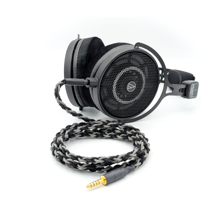 BRA-HC-6-B: Braided Locking 2.5mm Cable for Sennheiser HD 505, HD 560s, HD 620s + more