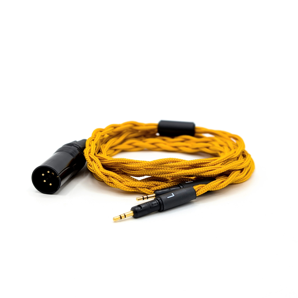 BRA-HC-6-Dual: Custom Braided Dual Locking 2.5mm cable for ATH-R70x Headphones