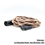CHBRA-HC-18-K: Thick Braided Dual 3-pin mini-XLR headphone cable for Koss A/550