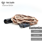CHBRA-HC-18-K: Thick Braided Dual 3-pin mini-XLR headphone cable for Koss A/550