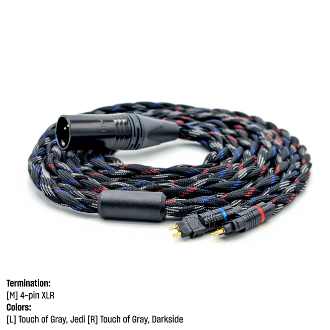 CHBRA-HC-5: Thick Braided Dual Senn 2-pin cable for HD600, 6XX