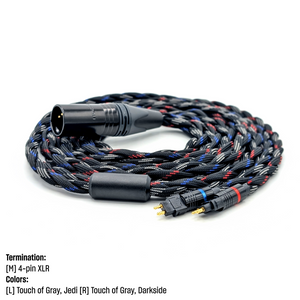 CHBRA-HC-5: Thick Braided Dual Senn 2-pin cable for HD600, 6XX