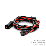 CHBRA-HC-5: Thick Braided Dual Senn 2-pin cable for HD600, 6XX, 58X, 660S, 660S2 and more