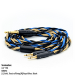CHBRA-HC-9-THK: Thick Braided Dual 3.5mm Balanced Headphone Cable for Focal / Hifiman headphones + more