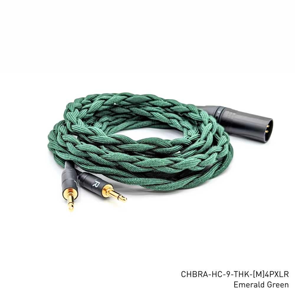 CHBRA-HC-9-THK: Thick Braided Dual 3.5mm Balanced Headphone Cable for Focal / Hifiman headphones + more