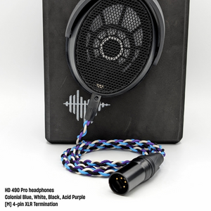 CST-95BRA-HC-8: Custom Braided [F] 4-pin mini-XLR cable for HD 490 and Drop DT 177X Go