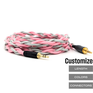 BRA-HC-1: Braided 3.5mm headphone cable for Focal Hadenys / Azurys, SHP9500 + more