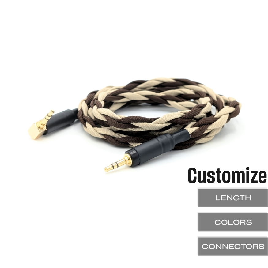 CHBRA-HC-1: Thick Braided 3.5mm headphone cable for Focal Hadenys / Azurys, SHP9500 + more (Copy)