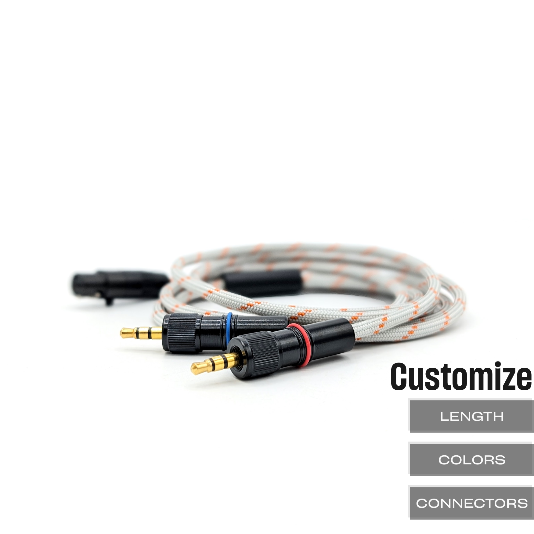 CST-HC-9-TRC: Custom Dual collared 3.5mm TRS Balanced Headphone Cable for Sony MDR-Z7M2, MDR-Z1R + more