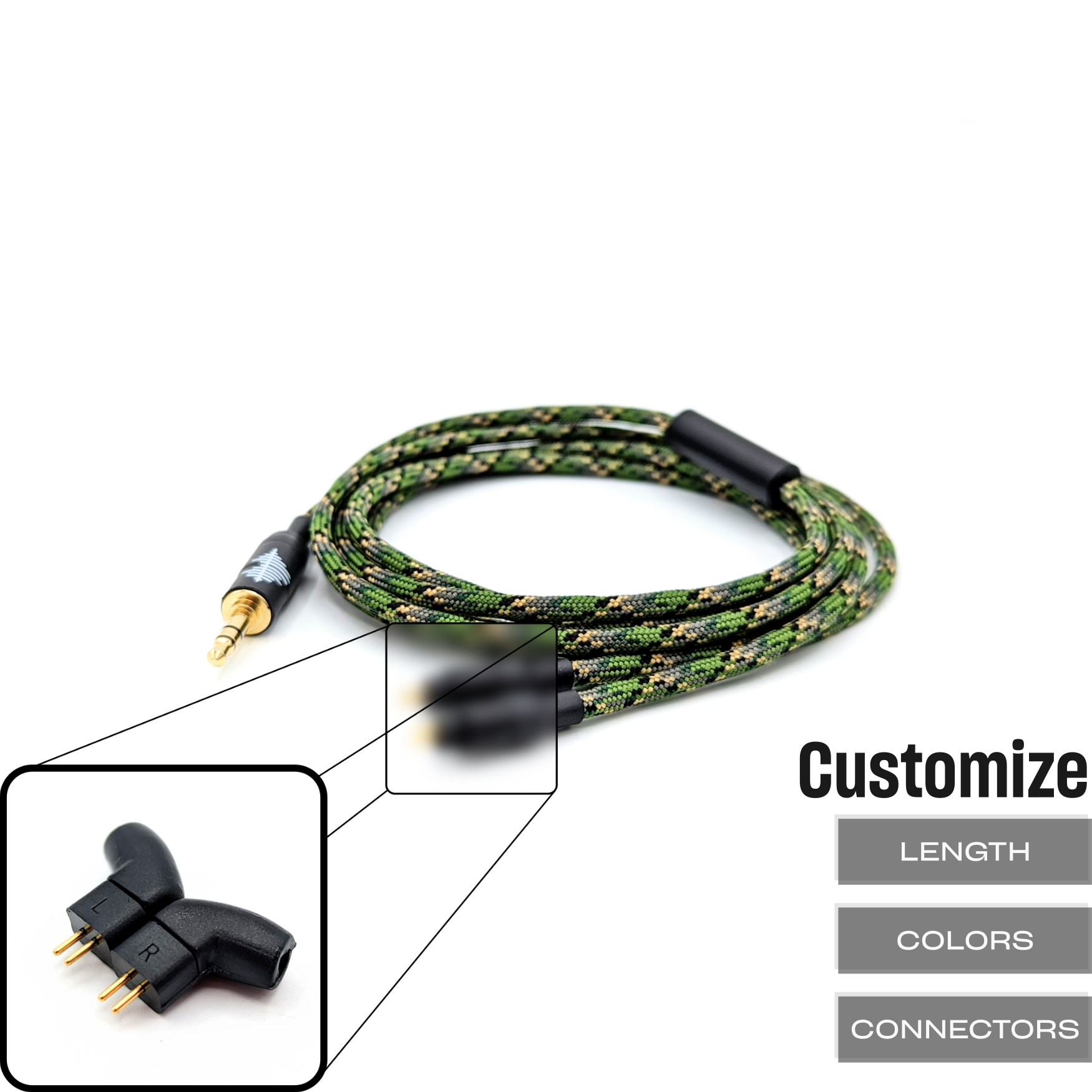 CST-PC-3: Custom Dual angled 2-pin IEM Cable (Balanced Capable)