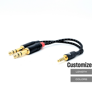 CST-TC-9: Custom 4.4mm to Dual 1/4" TRS balanced cable