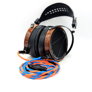 Custom Twisted Braid Dual [F] 4-pin mini-XLR Headphone Cable for Audeze / ZMF / Meze