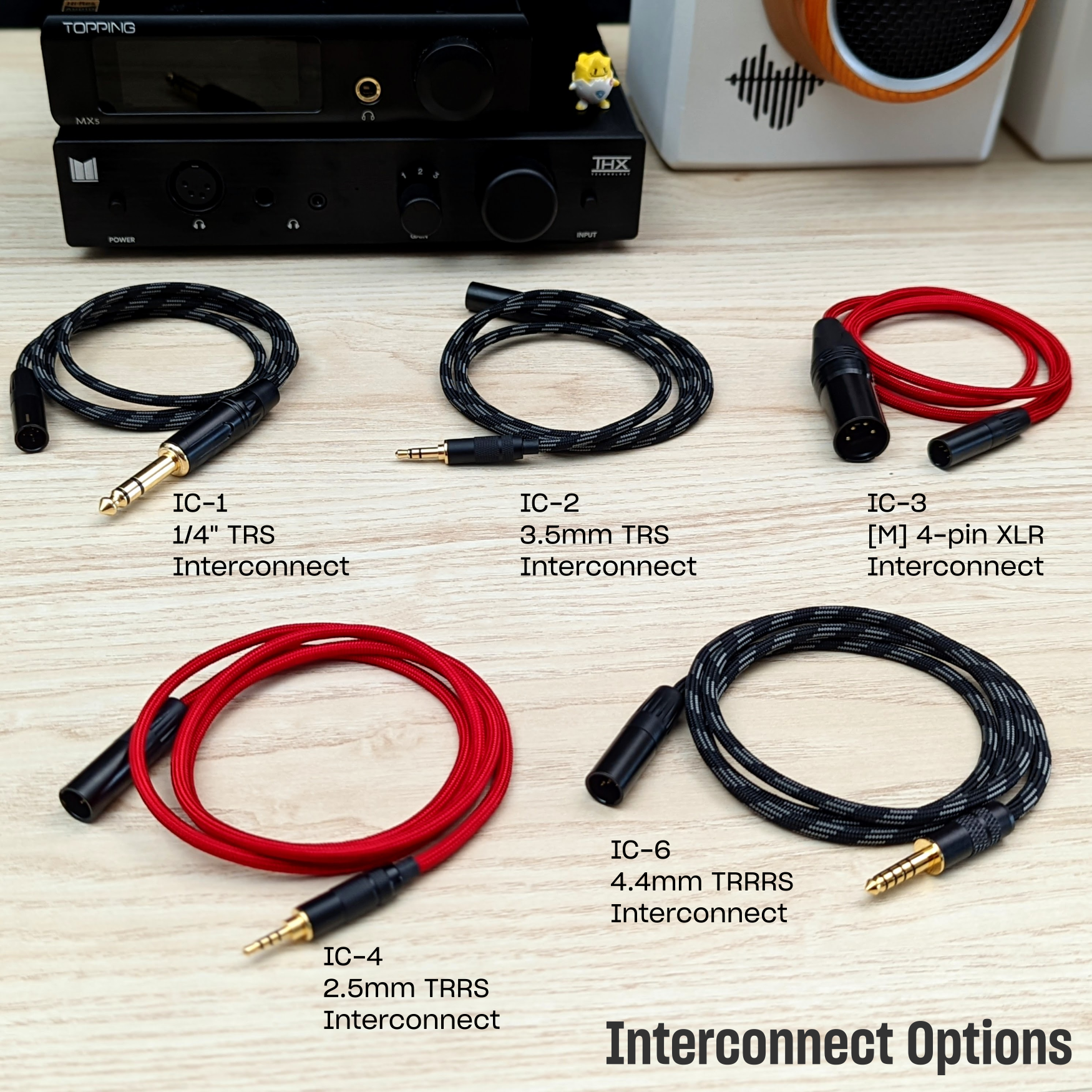 HC-10-Split: Dual [F] 4-pin mini-XLR split headphone cable for Audeze / ZMF / Meze headphones