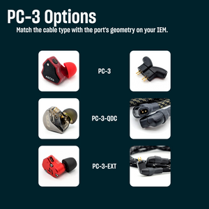 CST-PC-3-EXT: Custom Dual angled 2-pin (extended) IEM Cable (Balanced Capable)