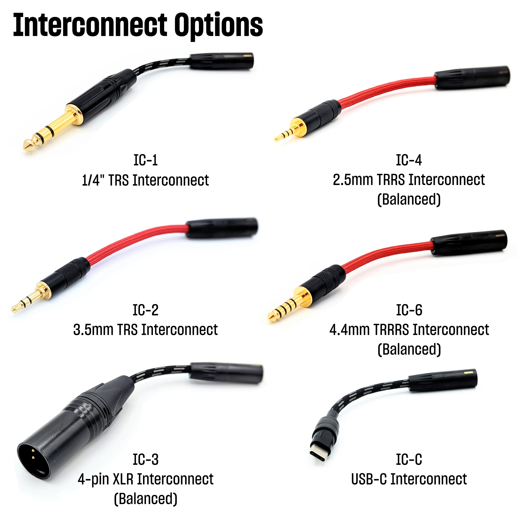 HC-6-B: Locking 2.5mm Balanced Capable Headphone Cable for HD 505, HD 620s, HD 560s and more