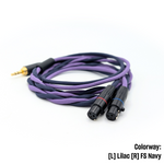 TWBRA-HC-18-K: Twisted Braid Dual 3-pin mini-XLR headphone cable for Koss A/550