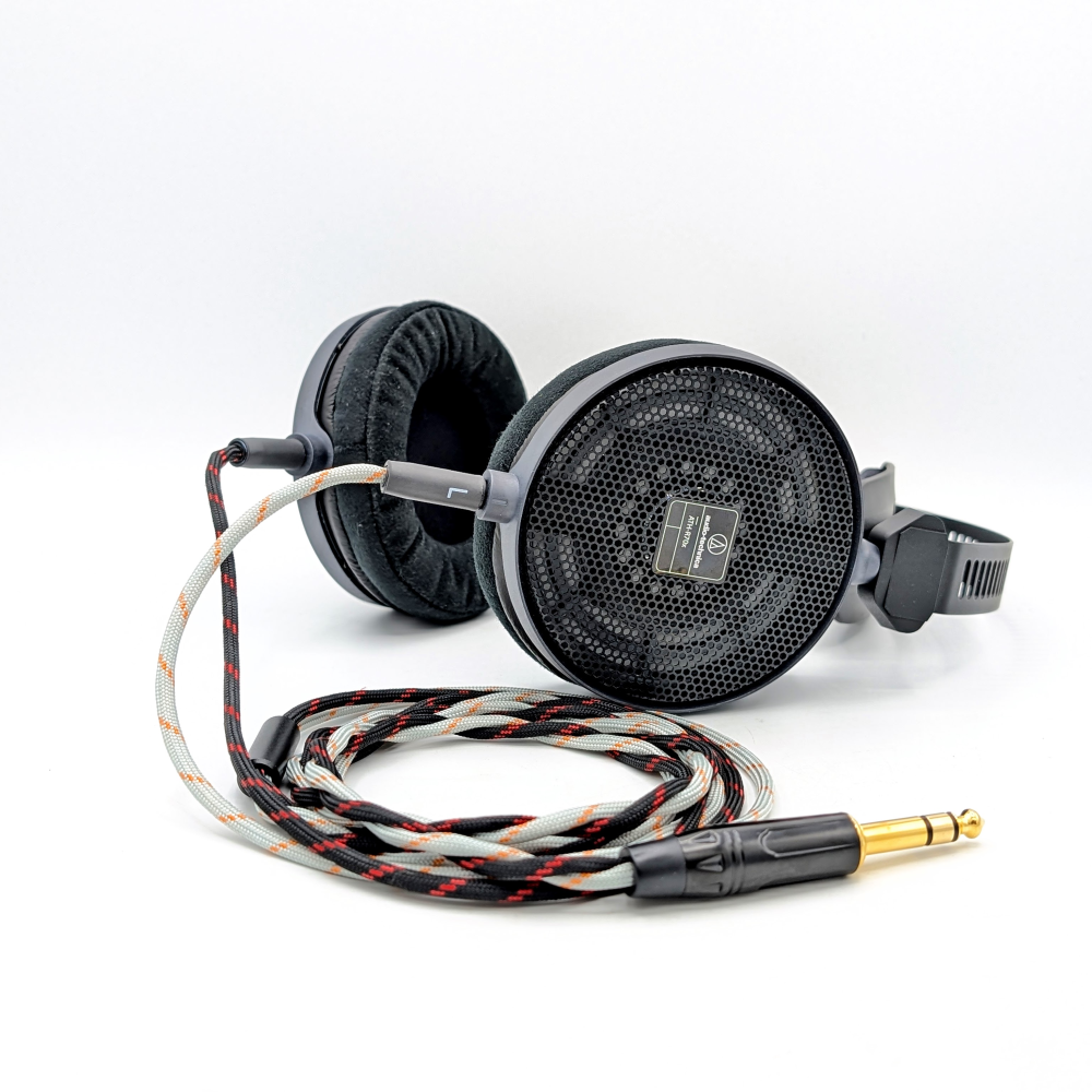 TWBRA-HC-6-Dual: Custom Twisted Braid Dual Locking 2.5mm cable for ATH-R70x Headphones