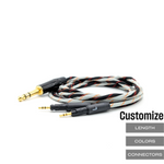 TWBRA-HC-6-Dual: Custom Twisted Braid Dual Locking 2.5mm cable for ATH-R70x Headphones