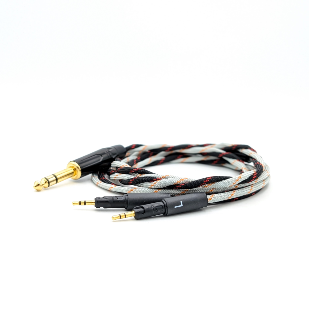 TWBRA-HC-6-Dual: Custom Twisted Braid Dual Locking 2.5mm cable for ATH-R70x Headphones