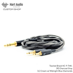 TWBRA-HC-9-THK: Twisted Braid Dual 3.5mm Headphone Cable for Focal / Hifiman + more