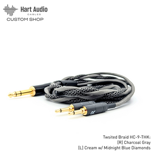 TWBRA-HC-9-THK: Twisted Braid Dual 3.5mm Headphone Cable for Focal / Hifiman + more