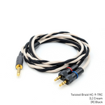 TWBRA-HC-9-TRC: Custom twisted braid dual collared 3.5mm TRS Balanced Headphone Cable for Sony MDR-Z7M2, MDR-Z1R + more