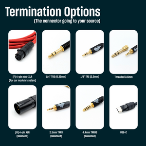 CST-HC-6-Dual: Custom Dual Locking 2.5mm cable for ATH-R70x Headphones