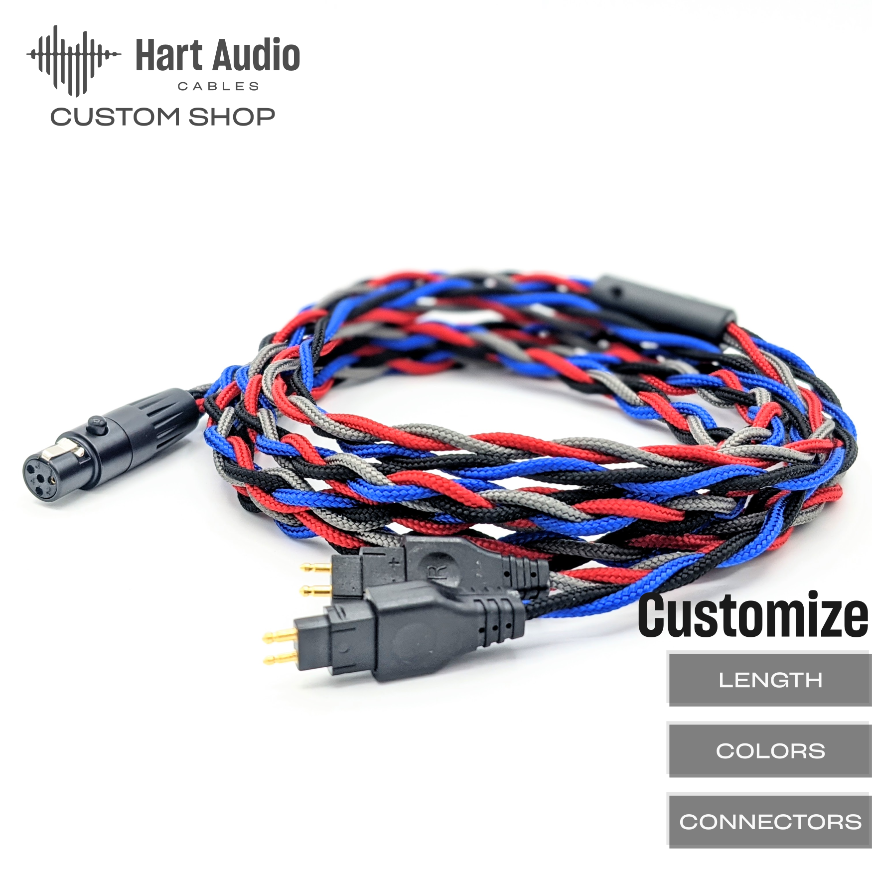 Strauss & Wagner Nyon Braided 3-In-1 Upgrade Cable for Sennheiser HD60