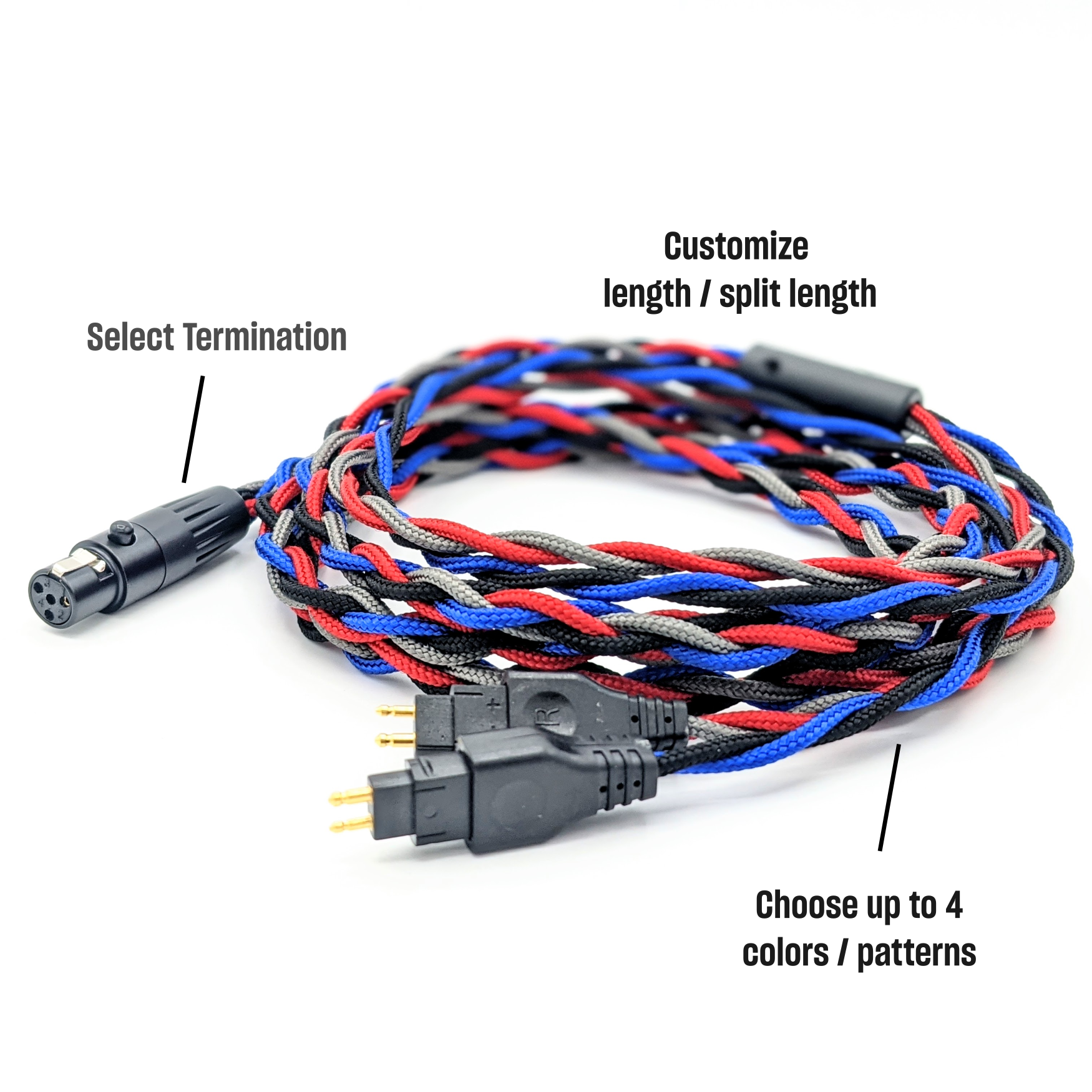 BRA-HC-5: Braided Dual Sennheiser 2-pin Cable for HD600, HD6XX BRA-HC-5: Braided Dual Sennheiser 2-pin Cable for HD600, HD6XX