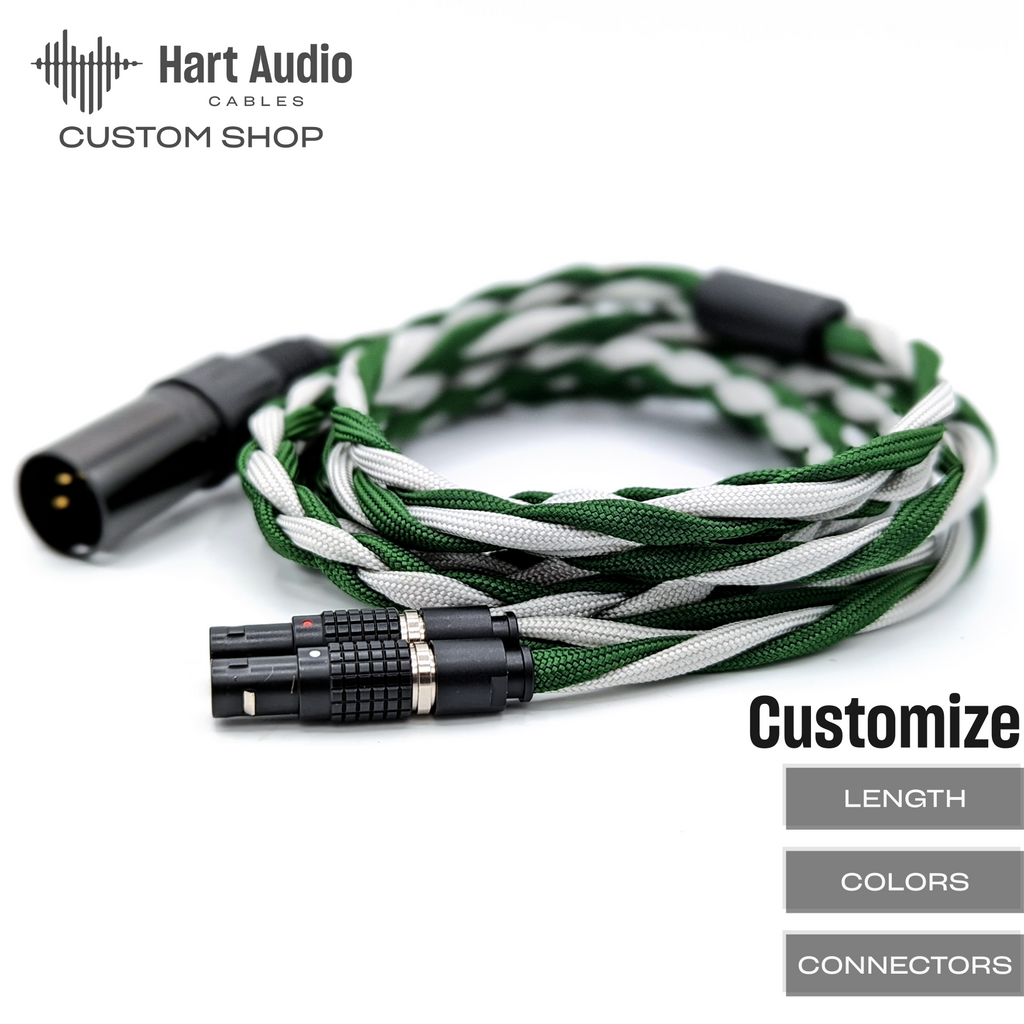 Custom Thick Braided Dual Lemo Focal Utopia Headphone Cable