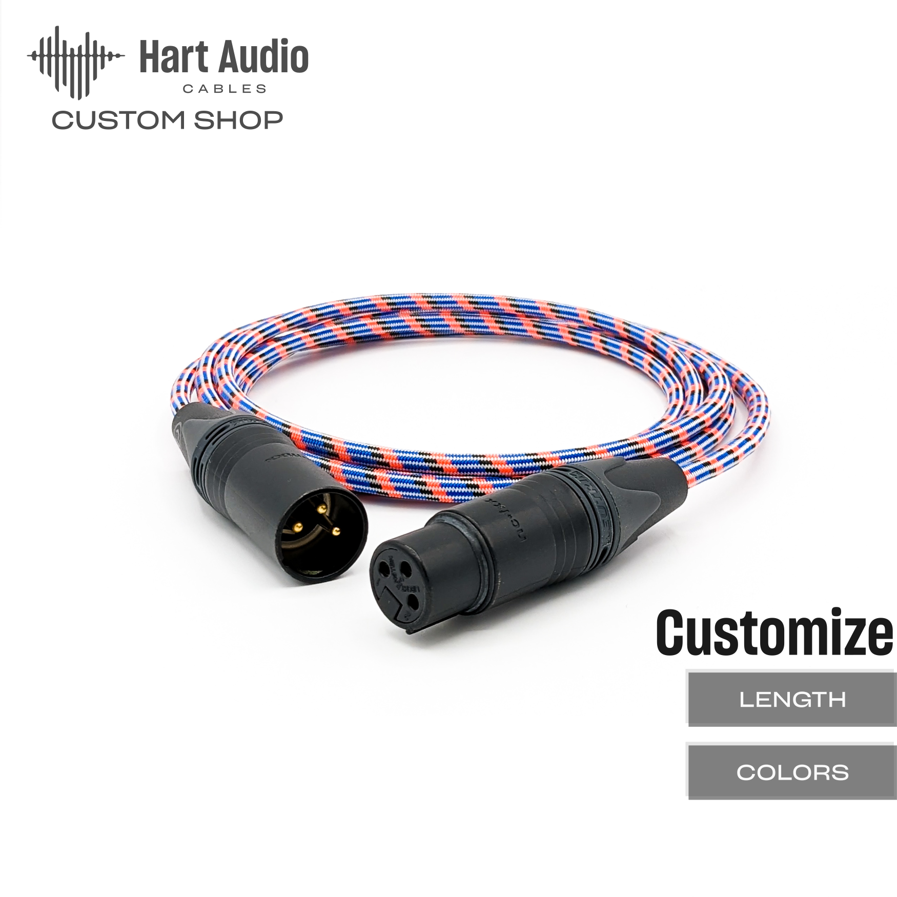 CST-TC-0: XLR Cable (3-pin Male to 3-pin Female) / Microphone Cable / –  Hart Audio Cables