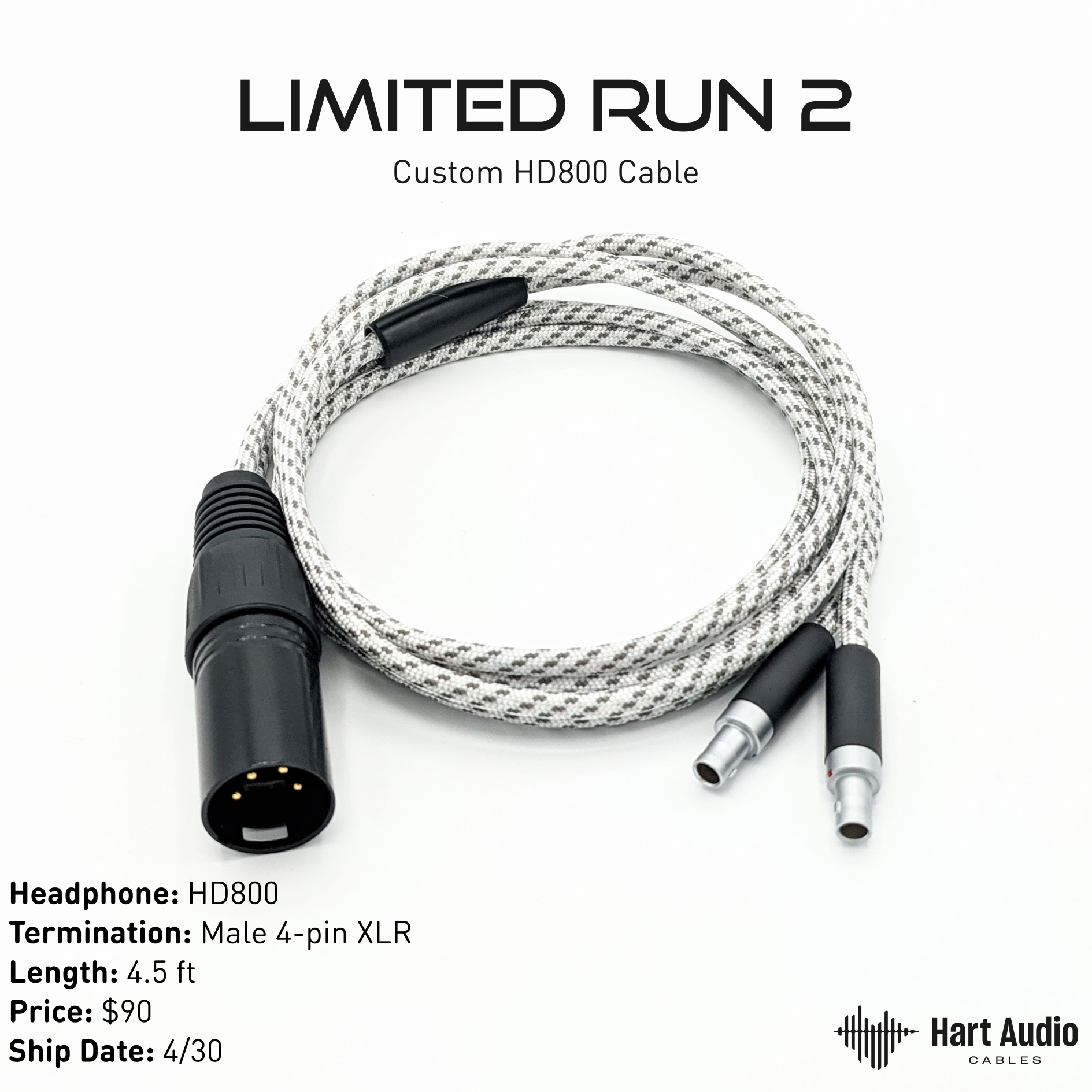 LR02 - Custom HD800 Balanced Headphone Cable
